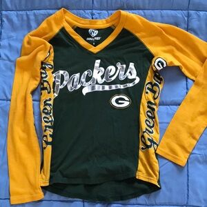Packers Women's Long Sleeve Tee - Green‎ and Yellow